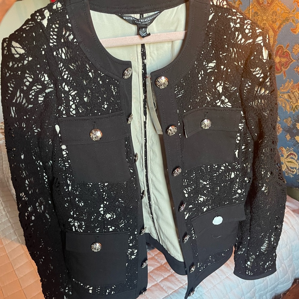 White House Black Market Black Lace Blazer